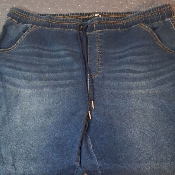 Fashion Nova Blue Denim Jogger Pants size 2X - Picture 2 of 6